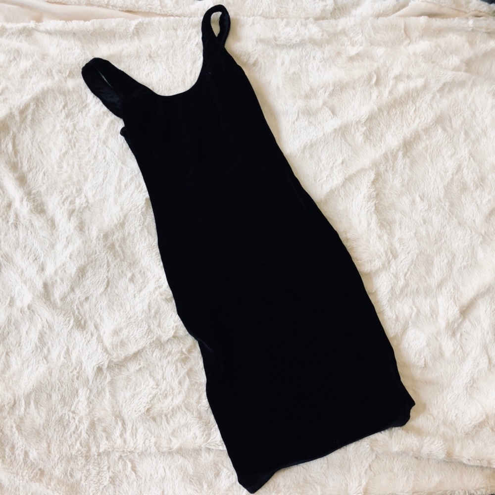 Velvet scoop back mini dress